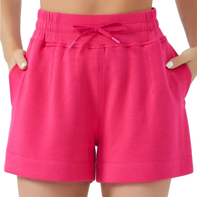 THE GYM PEOPLE Women'S Drawstring Sweat Shorts High Waisted Summer Workout Lounge Shorts with Pockets