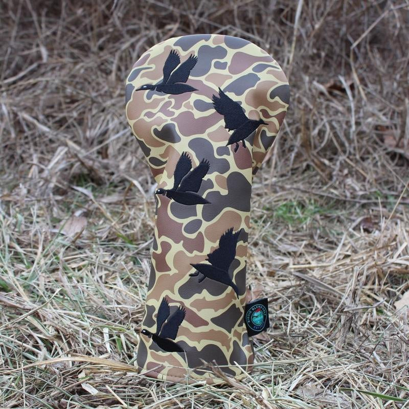 Duck Hunter Golf Driver Headcover - Camouflage Pattern, Black Duck Design, Adjustable Fit, Ideal for Golf Enthusiasts Equipment