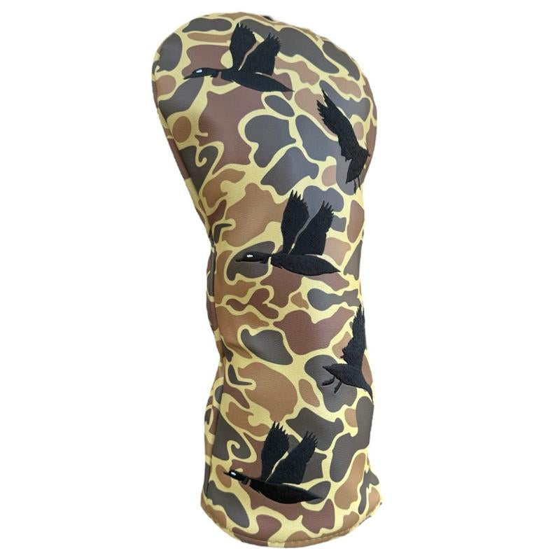 Duck Hunter Golf Driver Headcover - Camouflage Pattern, Black Duck Design, Adjustable Fit, Ideal for Golf Enthusiasts Equipment