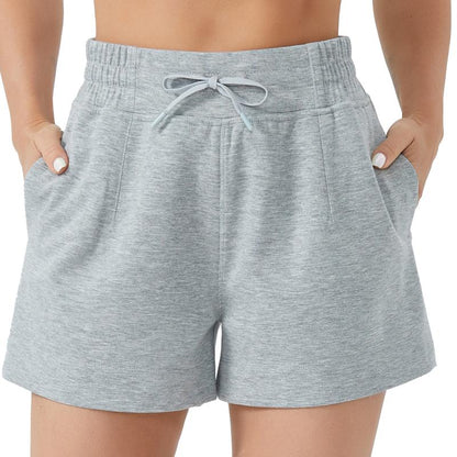 THE GYM PEOPLE Women'S Drawstring Sweat Shorts High Waisted Summer Workout Lounge Shorts with Pockets