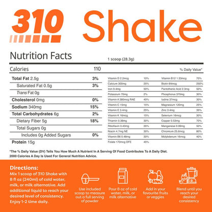 310 Shake Starter Kit: Sugar-Free Meal Replacement Protein Shakes (7 Flavors, 15G Vegan Protein & 110 Calories per Serving, No Artificial Junk)