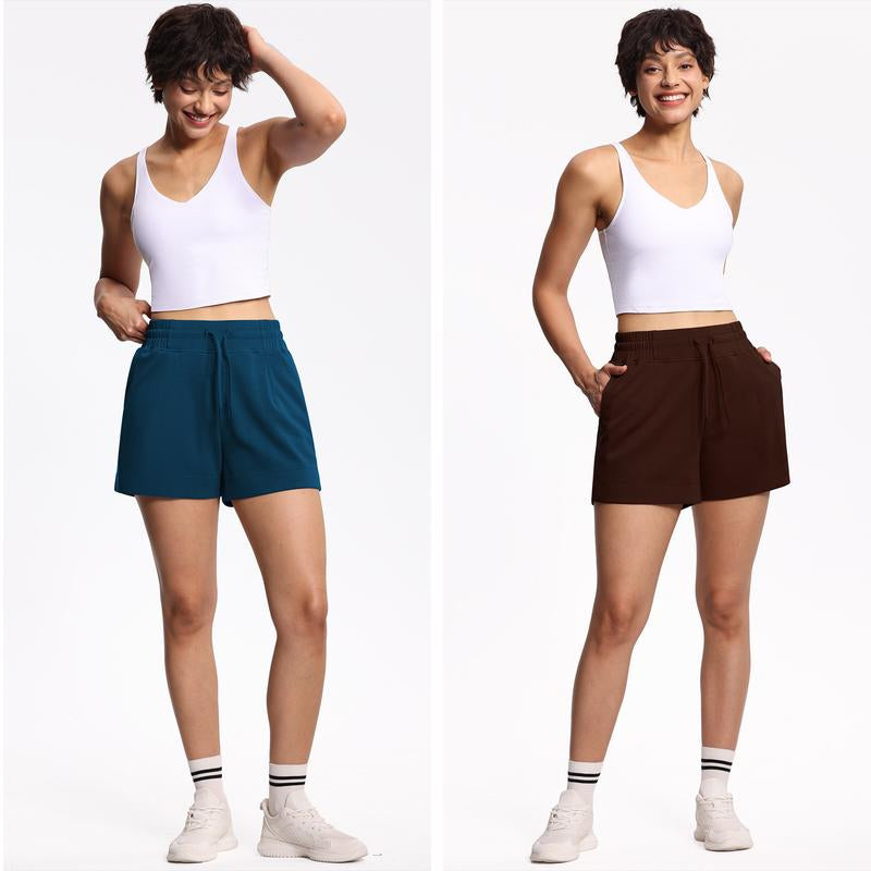 THE GYM PEOPLE Women'S Drawstring Sweat Shorts High Waisted Summer Workout Lounge Shorts with Pockets