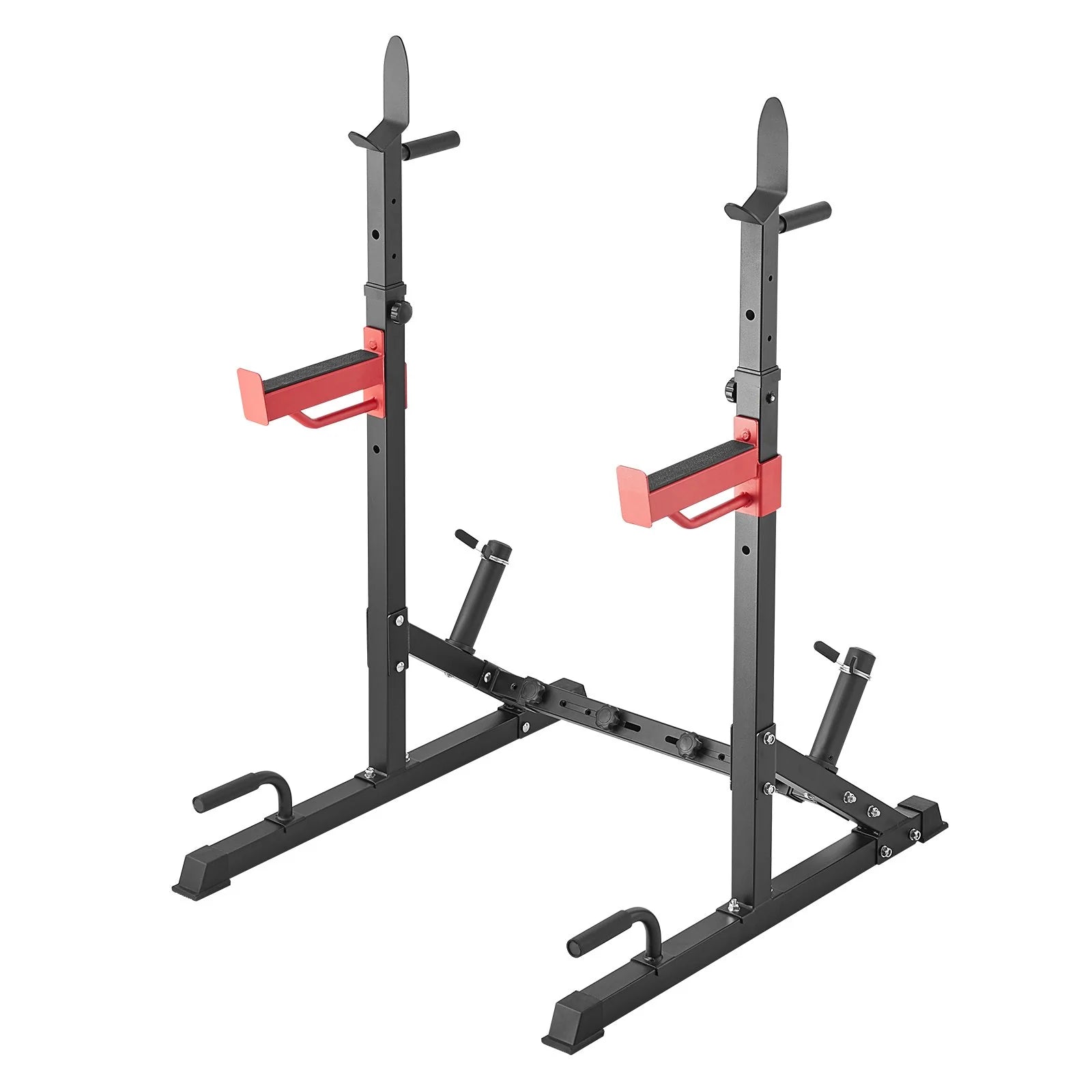 VEVOR Squat Stand Power Rack, Multi-Functional Barbell Rack with Hook, Weight Plate Storage Attachment, Adjustable Free Bench Press Stands, Max Load 600 Lbs Steel Exercise Squat Stand for Gym/Home Gym