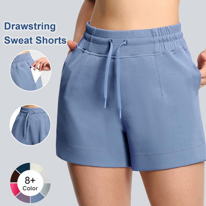 THE GYM PEOPLE Women'S Drawstring Sweat Shorts High Waisted Summer Workout Lounge Shorts with Pockets